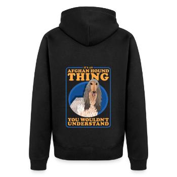 Lévrier afghan chien Cadeaux - Veste à capuche bio Premium Unisexe - noir - Dos - Nico (187cm)
