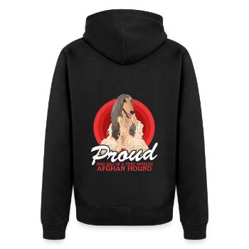 Afghanischer Windhund Dad Hundepapa Geschenke - Unisex Premium Bio Zip Hoodie - Schwarz - Hinten - Nico (187cm)