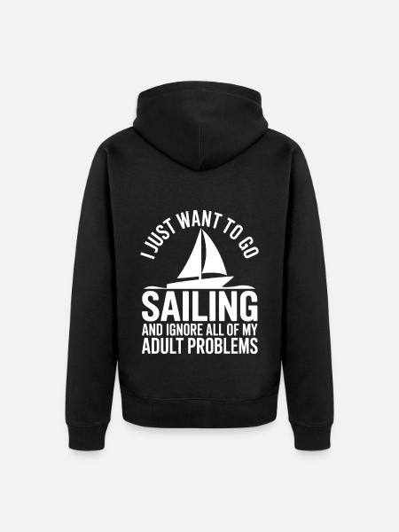 Sejlads Ordsprog Sømand Sejler Gave - Premium økologisk unisex-hættejakke - sort
