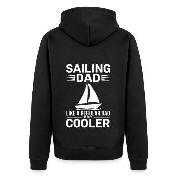 Segeln Spruch Papa Vater Segler Segeln Geschenk - Unisex Premium Bio Zip Hoodie - Schwarz - Hinten - Nico (187cm)