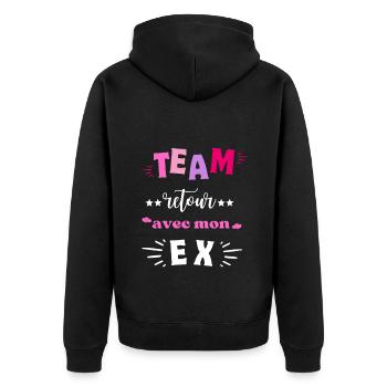Team Retour avec Mon Ex - Veste à capuche bio Premium Unisexe - noir - Dos - Nico (187cm)