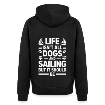 Voile Dicton Chien Marin Chien Voile Cadeau - Veste à capuche bio Premium Unisexe - noir - Dos - Nico (187cm)