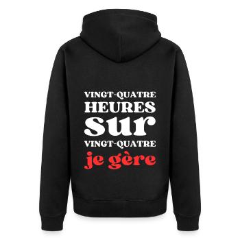 VINGT QUATRE 3 - Veste à capuche bio Premium Unisexe - noir - Dos - Nico (187cm)