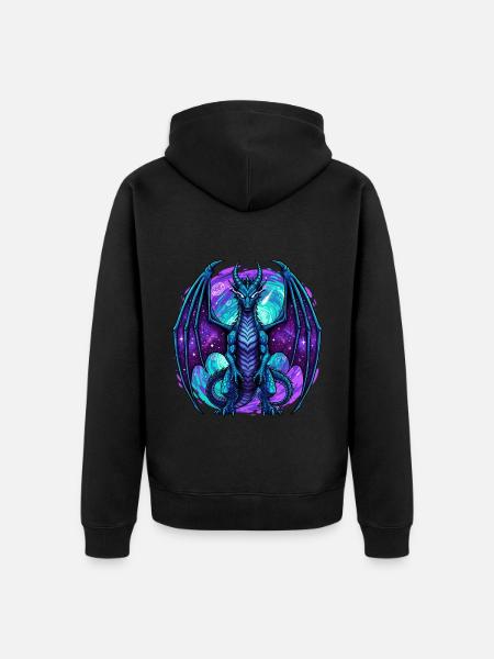 Blue Dragon - Unisex Premium Organic Zip Hoodie - black
