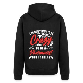 Pharmacy Tech Technician - Unisex Premium Organic Zip Hoodie - black - Back - Nico (187cm)