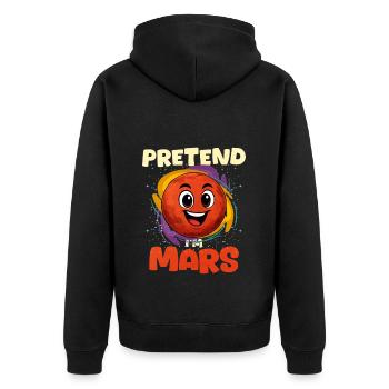 Mars - Unisex Premium Organic Zip Hoodie - black - Back - Nico (187cm)