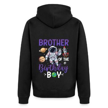 Brother of the Birthday Boy - Unisex Premium Organic Zip Hoodie - black - Back - Nico (187cm)