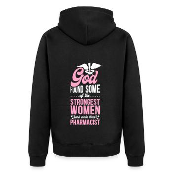 Pharmacy Tech Technician - Unisex Premium Bio Zip Hoodie - Schwarz - Hinten - Nico (187cm)