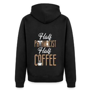 Pharmacy Tech Technician - Unisex Premium Bio Zip Hoodie - Schwarz - Hinten - Nico (187cm)
