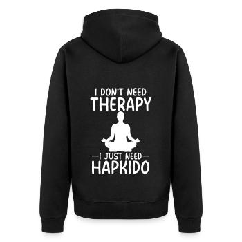 Thérapie Hapkido - Veste à capuche bio Premium Unisexe - noir - Dos - Nico (187cm)