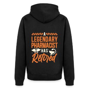 Pharmacy Tech Technician - Unisex Premium Bio Zip Hoodie - Schwarz - Hinten - Nico (187cm)
