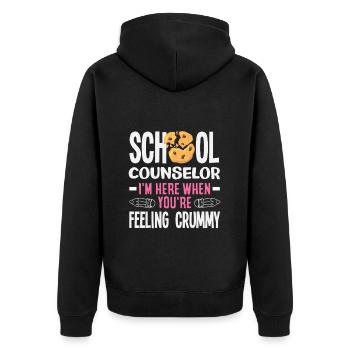 Conseiller scolaire : Quand vous vous sentez mal - Veste à capuche bio Premium Unisexe - noir - Dos - Nico (187cm)