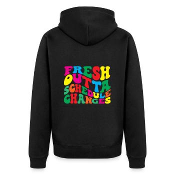 Fraîchement sorti des changements d’horaire Conseiller scolaire - Veste à capuche bio Premium Unisexe - noir - Dos - Nico (187cm)