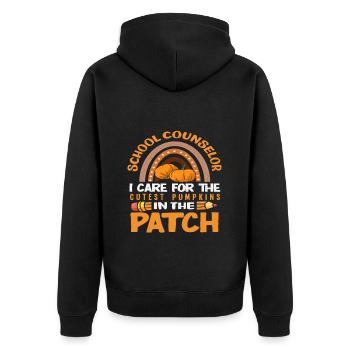 Schulberater Ich Kümmere Mich Um Die Süßesten - Unisex Premium Bio Zip Hoodie - Schwarz - Hinten - Nico (187cm)