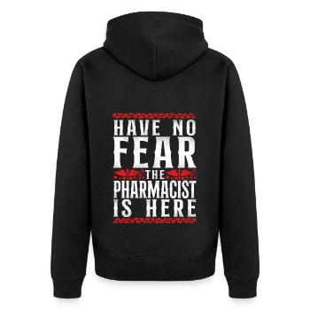Pharmacy Tech Technician - Unisex Premium Organic Zip Hoodie - black - Back - Nico (187cm)