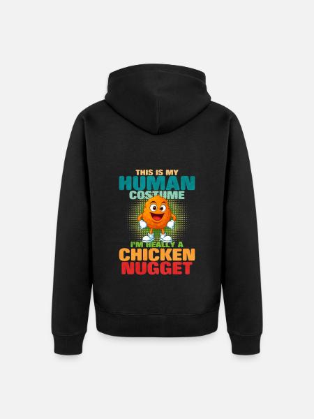 Chicken Nugget - Unisex Premium Organic Zip Hoodie - black