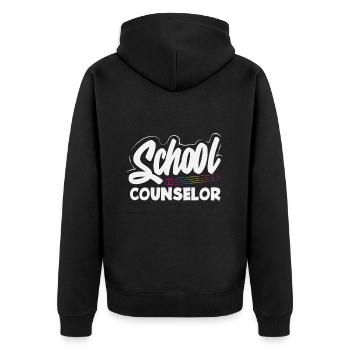 Conseiller scolaire Inspiration Coloré - Veste à capuche bio Premium Unisexe - noir - Dos - Nico (187cm)