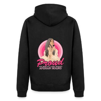 Afghan Greyhound Mom Dog Mom Gift - Unisex Premium Organic Zip Hoodie - black - Back - Nico (187cm)