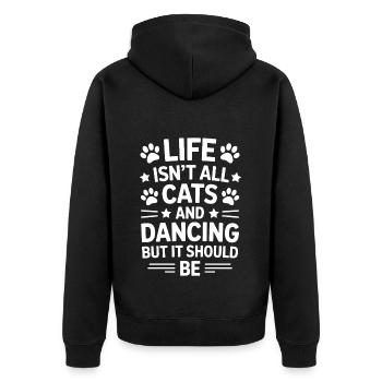 Dancing Saying Cats Dance Funny Dancing Gift - Unisex Premium Organic Zip Hoodie - black - Back - Nico (187cm)