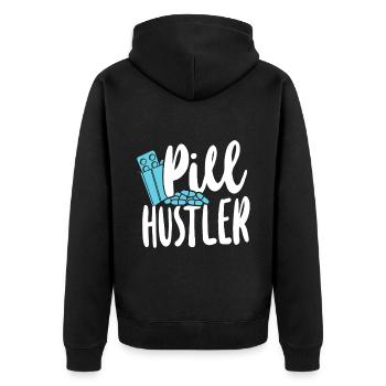 Pharmacy Tech Technician - Unisex Premium Organic Zip Hoodie - black - Back - Nico (187cm)