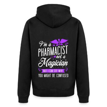 Technicien en pharmacie - Veste à capuche bio Premium Unisexe - noir - Dos - Nico (187cm)