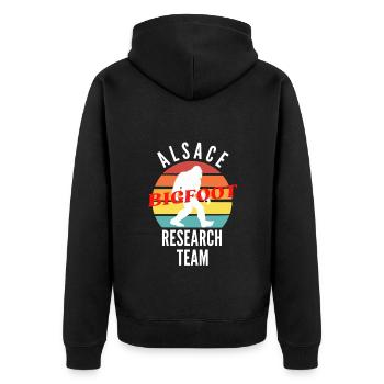 ALSACE BIGFOOT RESEARCH TEAM - Veste à capuche bio Premium Unisexe - noir - Dos - Nico (187cm)