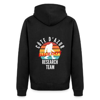 COTE D AZUR BIGFOOT RESEARCH TEAM - Veste à capuche bio Premium Unisexe - noir - Dos - Nico (187cm)