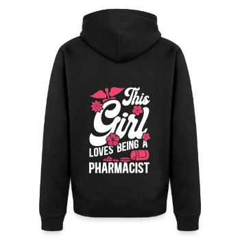 Technicien en pharmacie - Veste à capuche bio Premium Unisexe - noir - Dos - Nico (187cm)