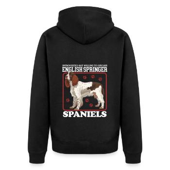 Cadeaux de l’épagneul springer anglais - Veste à capuche bio Premium Unisexe - noir - Dos - Nico (187cm)