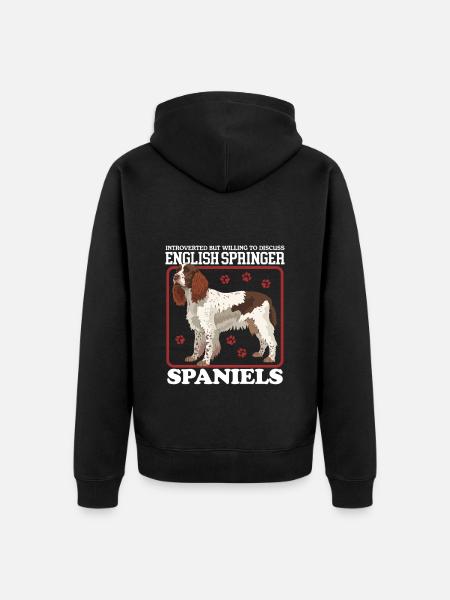 English Springer Spaniel Geschenke - Unisex Premium Bio Zip Hoodie - Schwarz