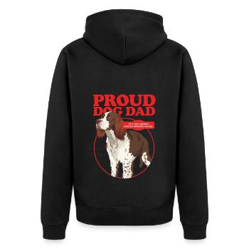 English Springer Spaniel Dad Hundepapa Geschenk - Unisex Premium Bio Zip Hoodie - Schwarz - Hinten - Nico (187cm)