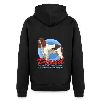 English Springer Spaniel Dad Hundepapa Geschenke - Unisex Premium Bio Zip Hoodie - Schwarz - Hinten - Nico (187cm)