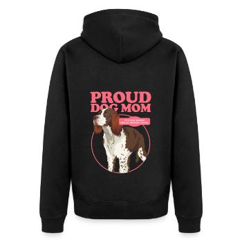 English Springer Spaniel Mom Dog Mom Gift - Unisex Premium Organic Zip Hoodie - black - Back - Nico (187cm)