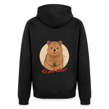 Quokka Kurzschwanzkänguru Quokkas Geschenk - Unisex Premium Bio Zip Hoodie - Schwarz - Hinten - Nico (187cm)