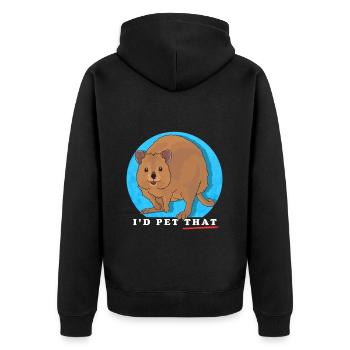 Quokka Kurzschwanzkänguru Quokkas Geschenke - Unisex Premium Bio Zip Hoodie - Schwarz - Hinten - Nico (187cm)
