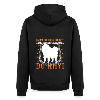 I'm with Do Khyi Tibetan Mastiff - Unisex Premium Organic Zip Hoodie - black - Back - Nico (187cm)