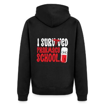 Pharmacy Tech Technician - Unisex Premium Bio Zip Hoodie - Schwarz - Hinten - Nico (187cm)