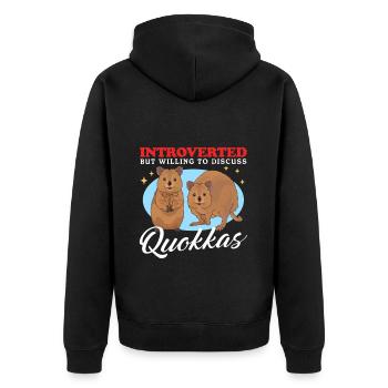 Quokka Kurzschwanzkänguru Quokkas Geschenk - Unisex Premium Bio Zip Hoodie - Schwarz - Hinten - Nico (187cm)