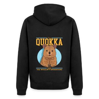 Cadeau de kangourou à queue courte Quokka - Veste à capuche bio Premium Unisexe - noir - Dos - Nico (187cm)