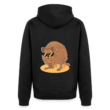 Cadeau de kangourous à queue courte Quokka - Veste à capuche bio Premium Unisexe - noir - Dos - Nico (187cm)