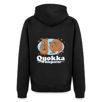 Quokkas Kurzschwanzkänguru Quokka Geschenke - Unisex Premium Bio Zip Hoodie - Schwarz - Hinten - Nico (187cm)