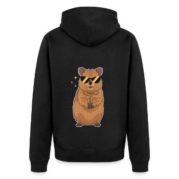 Cadeaux de kangourous à queue courte Quokka - Veste à capuche bio Premium Unisexe - noir - Dos - Nico (187cm)
