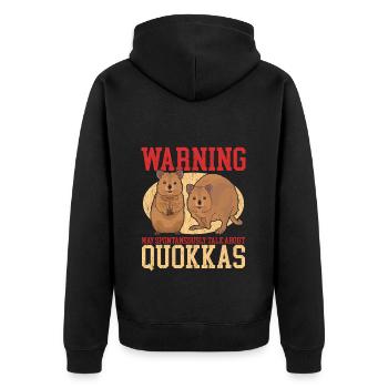 Quokka Kurzschwanzkängurus Quokkas Geschenk - Unisex Premium Bio Zip Hoodie - Schwarz - Hinten - Nico (187cm)
