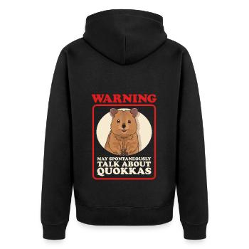 Quokka Kurzschwanzkängurus Quokkas Geschenke - Unisex Premium Bio Zip Hoodie - Schwarz - Hinten - Nico (187cm)
