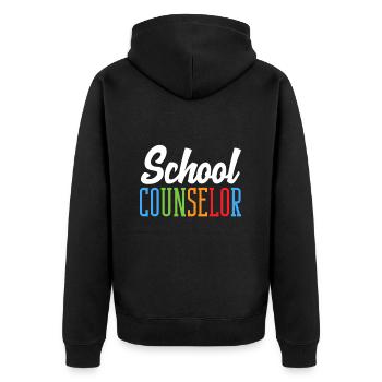 Conseiller d’école Design coloré - Veste à capuche bio Premium Unisexe - noir - Dos - Nico (187cm)