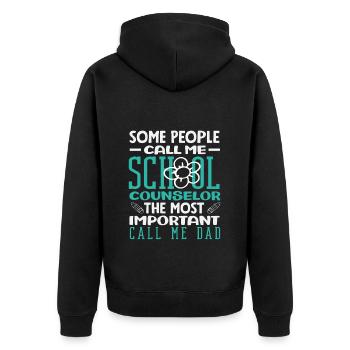 Certains m’appellent conseiller scolaire, papa - Veste à capuche bio Premium Unisexe - noir - Dos - Nico (187cm)