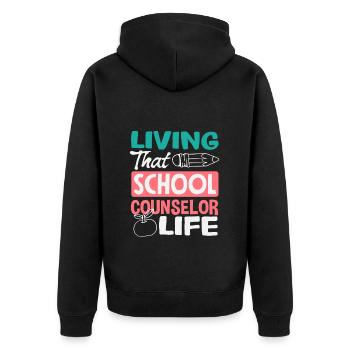 Vivre la vie du conseiller scolaire - Veste à capuche bio Premium Unisexe - noir - Dos - Nico (187cm)