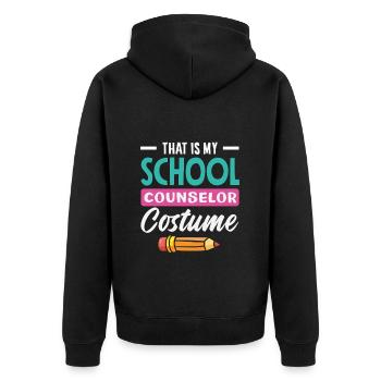 C’est mon costume de conseiller d’école - Veste à capuche bio Premium Unisexe - noir - Dos - Nico (187cm)