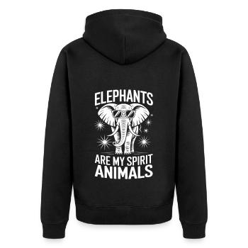 Elephant Saying Africa Funny Elephant Gift - Unisex Premium Organic Zip Hoodie - black - Back - Nico (187cm)