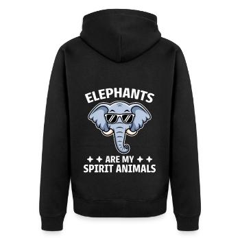 Elephant Saying Africa Funny Elephant Gift - Unisex Premium Organic Zip Hoodie - black - Back - Nico (187cm)